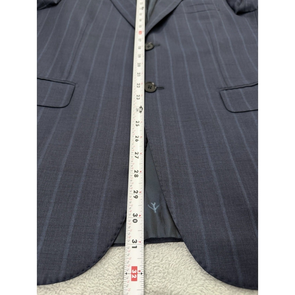 Isaia Napoli Blazer Mens 42R Blue Pinstripes Wool Super 150s Suit Coat Jacket - Picture 9 of 12